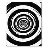 Hypnotic Black White Spiral Geometric Modern Area Rug