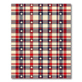 Patriotic Plaid Star Washable Area Rug