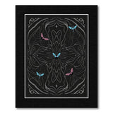 Ornate Dragonfly Mandala Black Area Rug