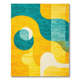 Teal Yellow Abstract Geometric Modern Rug