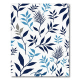 Blue Leaf Silhouette Washable Area Rug