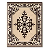 Ornate Beige Medallion Area Rug