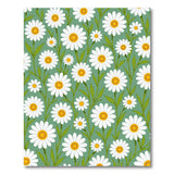 White Daisies on Green Area Rug