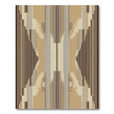 Tan Brown Geometric Striped Woven Area Rug