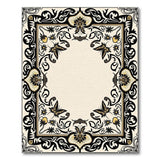Beige and Neutral Ornate Floral Border Area Rug