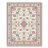 Cream Pink Traditional Persian Floral Rug