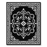 Traditional Persian Ornate Black White Traditional Persian Rug