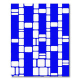 Navy Blue White Geometric Block Area Rug