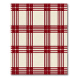Red Plaid Checkered Rustic Farmhouse Area Rug