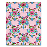 Vibrant Pink Blue Floral Pattern Area Rug