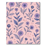 Celestial Purple Daisies Stars Pink Area Rug