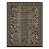 Majestic Elephant Border Persian Area Rug
