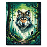 Enchanted Forest Wolf Area Rug