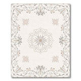 Elegant Beige Floral Mandala Line Art Rug