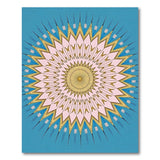 Pink Gold Sunburst Geometric Area Rug on Teal