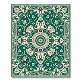 Traditional Persian Ornate Green Persian Medallion Area Rug