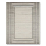 Modern Gray Framed Beige Woven Area Rug