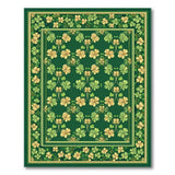 Lucky Shamrock Green Clover Area Rug