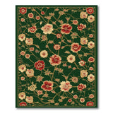 Green Floral Vintage Emerald Green Floral Vintage Area Rug
