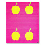 Playful Yellow Apples on Hot Pink Area Rug