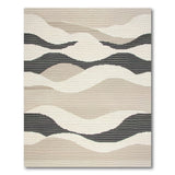 Abstract Area Abstract Wavy Beige Area Rug