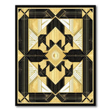 Gold Black Art Deco Geometric Area Rug
