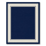 Navy Blue Double Border Area Rug