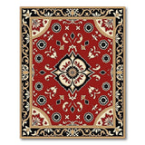 Elegant Red Persian Area Rug with Floral Medallion