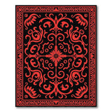 Red Ornate Floral Persian Area Rug