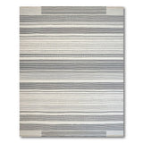 Grey Striped Woven Tassel Area Rug