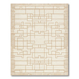 Modern Geometric Lattice Beige Area Rug
