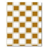 Distressed Brown Tan Checkerboard Rug