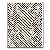 Black and White Zigzag Geometric Black White Area Rug
