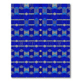 Blue Teal Geometric Woven Area Rug