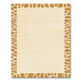 Beige Area Rug with Giraffe Print Border