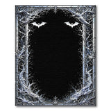 ODIKA Gothic Bat & Forest Border Washable Area Rug - Low Pile Spooky Decor