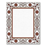 Ornate Red Floral Border Red Area Rug
