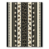 Leopard Print Striped Area Rug - Black White
