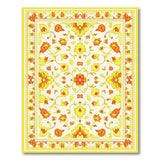 Vibrant Yellow Floral Persian Area Rug