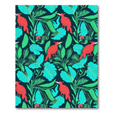 ODIKA Tropical Red Bird & Teal Leaf Washable Low Pile Area Rug