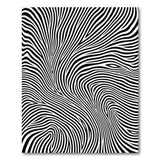 Black White Swirling Wave Abstract Area Rug