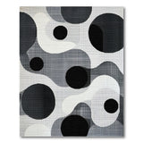 Black and White Modern Black White Geometric Abstract Rug