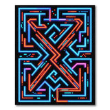 Neon Geometric Maze Area Rug