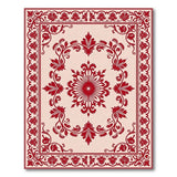 Red Elegant Red Floral Medallion Persian Rug