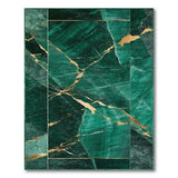 Green Emerald Green Marble Gold Vein Area Rug