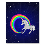 Rainbow Unicorn Starry Night Kids Area Rug