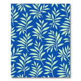 Blue Teal Stylized Leaves Area Rug