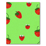 Playful Strawberry Faces Green Area Rug