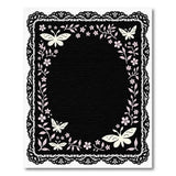 Pink Butterfly Floral Lace Area Rug