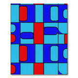 Bold Blue Red Geometric Abstract Area Rug